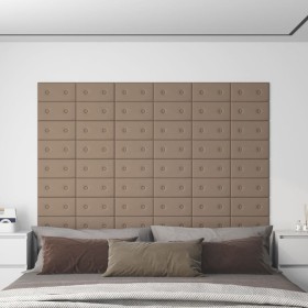 Paneles pared 12 uds cuero sintético capuchino 30x15 cm 0,54 m² de , Recubrimiento de paredes - Ref: Foro24-343971, Precio: 2...