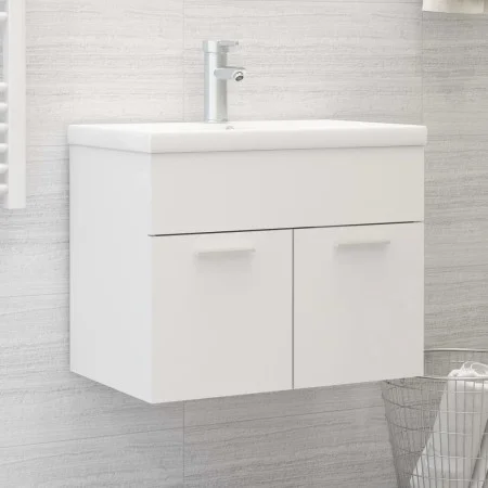 Cabinet with glossy white chipboard sink by vidaXL, bathroom vanities - Ref: Foro24-3070820, Price: 141,85 €, Discount: %