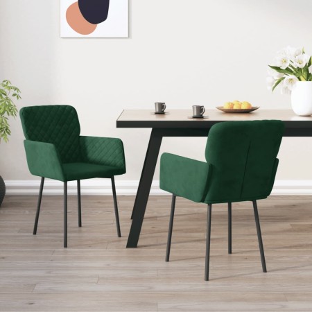 Sillas de comedor 2 unidades terciopelo verde oscuro de , Sillas de comedor - Ref: Foro24-344781, Precio: 136,17 €, Descuento: %