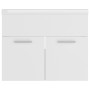 Schrank mit Waschbecken aus glänzend weißer Spanplatte von vidaXL, Badezimmerwaschtische - Ref: Foro24-3070820, Preis: 140,58...