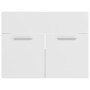 Schrank mit Waschbecken aus glänzend weißer Spanplatte von vidaXL, Badezimmerwaschtische - Ref: Foro24-3070820, Preis: 140,58...