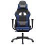 Silla gaming de masaje y reposapiés cuero sintético negro azul by , Gaming chairs - Ref: Foro24-345457, Price: 126,18 €, Disc...