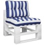 Cojines para sofá de palets 2 piezas tela a rayas azul y blanco by , Cushions for chairs and sofas - Ref: Foro24-360660, Pric...