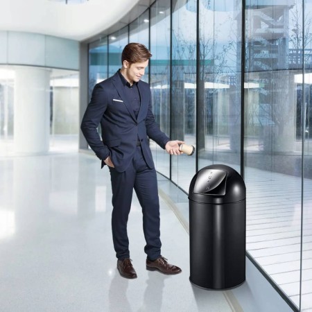 EKO Cubo de basura con tapa de empuje push 40 L negro mate von , Abfallbehälter - Ref: Foro24-440061, Preis: 101,46 €, Rabatt: %