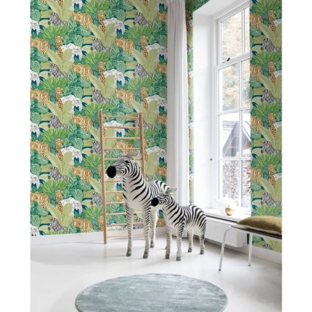 Noordwand Papel de pared Good Vibes Jungle Animals verde y negro de , Papel pintado - Ref: Foro24-440442, Precio: 27,70 €, De...