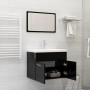 Badezimmermöbelset aus glänzend schwarzer Spanplatte von vidaXL, Badezimmermöbel - Ref: Foro24-3070872, Preis: 149,35 €, Raba...