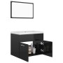 Badezimmermöbelset aus glänzend schwarzer Spanplatte von vidaXL, Badezimmermöbel - Ref: Foro24-3070872, Preis: 149,35 €, Raba...