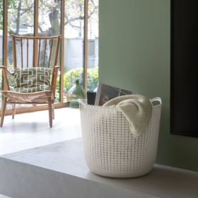 Curver Cesta de almacenamiento Knit redonda L blanco crema by , Storage baskets - Ref: Foro24-443843, Price: 37,84 €, Discoun...