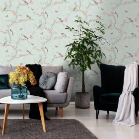 DUTCH WALLCOVERINGS Papel pintado Phoebe verde mint by , Painted paper - Ref: Foro24-442561, Price: 27,03 €, Discount: %