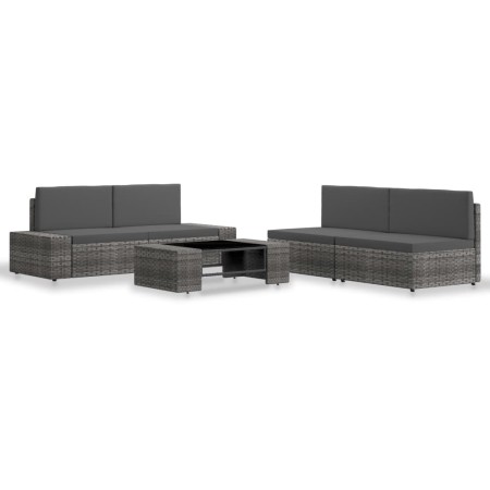 Juego de muebles de jardín 5 piezas ratán sintético gris by , Garden sets - Ref: Foro24-3054606, Price: 414,80 €, Discount: %