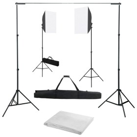 Kit de estudio fotográfico con luces softbox y fondo de , Flashes e iluminaciones de estudio - Ref: Foro24-3055062, Precio: 1...