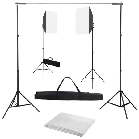 Kit de estudio fotográfico con luces softbox y fondo de , Flashes e iluminaciones de estudio - Ref: Foro24-3055062, Precio: 1...