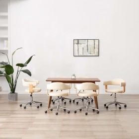 Sillas de comedor giratorias 6 unidades cuero sintético crema von , Essstühle - Ref: Foro24-3054898, Preis: 838,02 €, Rabatt: %