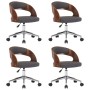 Sillas de comedor girartorias 4 uds madera curvada y tela gris de , Sillas de comedor - Ref: Foro24-3054921, Precio: 491,21 €...