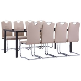 Juego de comedor 9 piezas cuero sintético color capuchino de , muebles para cocinas y comedores - Ref: Foro24-3053171, Precio...