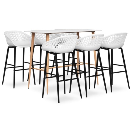 Mesa alta y taburetes de bar de 7 piezas blanco by , Furniture sets for kitchens and dining rooms - Ref: Foro24-3057446, Pric...