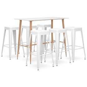 Set de muebles de bar de 7 piezas blanco de , muebles para cocinas y comedores - Ref: Foro24-3057444, Precio: 667,62 €, Descu...