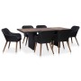 Juego de comedor de jardín 7 piezas ratán sintético negro by , Garden sets - Ref: Foro24-3057812, Price: 948,56 €, Discount: %