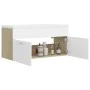 White chipboard and Sonoma oak cabinet with sink by vidaXL, bathroom vanities - Ref: Foro24-3070852, Price: 277,49 €, Discoun...
