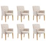 Sillas de comedor con reposabrazos 6 unidades de tela beige by , dining chairs - Ref: Foro24-3058299, Price: 1,00 €, Discount: %