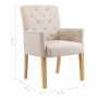 Sillas de comedor con reposabrazos 6 unidades de tela beige by , dining chairs - Ref: Foro24-3058299, Price: 1,00 €, Discount: %