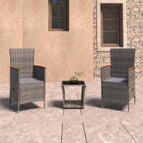 Set de muebles de jardín 3 pzas y cojines ratán sintético gris von , Gartensets - Ref: Foro24-3059364, Preis: 331,46 €, Rabat...