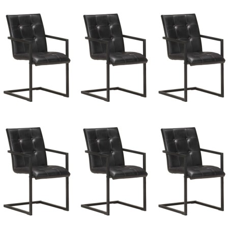 Sillas voladizas de comedor 6 unidades cuero auténtico negro von , Essstühle - Ref: Foro24-3059820, Preis: 926,69 €, Rabatt: %