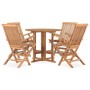 Set de comedor de jardín plegable 5 pzas madera maciza de teca von , Gartensets - Ref: Foro24-3059978, Preis: 531,58 €, Rabat...