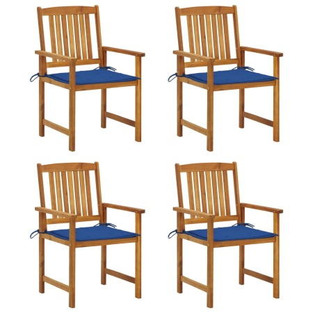 Sillas de jardín con cojines 4 unidades madera maciza de acacia by , Garden chairs - Ref: Foro24-3061188, Price: 329,07 €, Di...