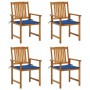 Sillas de jardín con cojines 4 unidades madera maciza de acacia by , Garden chairs - Ref: Foro24-3061188, Price: 329,07 €, Di...