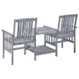 Sillas de jardín con mesita y cojines madera maciza acacia de , Conjuntos de jardín - Ref: Foro24-3061323, Precio: 163,65 €, ...