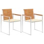 Sillas de jardín con cojines 2 uds madera maciza acacia y acero by , Garden chairs - Ref: Foro24-3061490, Price: 233,26 €, Di...