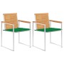 Sillas de jardín con cojines 2 uds madera maciza teca y acero by , Garden chairs - Ref: Foro24-3061520, Price: 278,20 €, Disc...