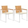 Sillas de jardín con cojines 2 uds madera maciza teca y acero von , Gartenstühle - Ref: Foro24-3061517, Preis: 277,70 €, Raba...