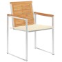 Sillas de jardín con cojines 2 uds madera maciza teca y acero von , Gartenstühle - Ref: Foro24-3061517, Preis: 277,70 €, Raba...