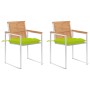 Sillas de jardín con cojines 2 uds madera maciza teca y acero by , Garden chairs - Ref: Foro24-3061541, Price: 281,63 €, Disc...