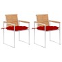 Sillas de jardín con cojines 2 uds madera maciza teca y acero de , Sillas de jardín - Ref: Foro24-3061536, Precio: 281,63 €, ...
