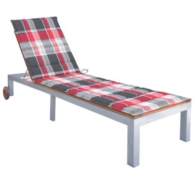 Tumbona con cojín madera maciza de acacia y acero galvanizado de , Tumbonas - Ref: Foro24-3061555, Precio: 275,34 €, Descuent...