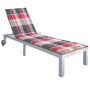 Tumbona con cojín madera maciza de acacia y acero galvanizado by , Loungers - Ref: Foro24-3061555, Price: 275,34 €, Discount: %