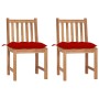 Sillas de jardín 2 uds madera maciza de teca con cojines von , Gartenstühle - Ref: Foro24-3062937, Preis: 239,39 €, Rabatt: %