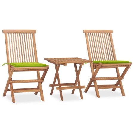 Set comedor de jardín plegable 3 piezas madera de teca cojines by , Garden sets - Ref: Foro24-3063209, Price: 166,22 €, Disco...