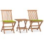 Set comedor de jardín plegable 3 piezas madera de teca cojines by , Garden sets - Ref: Foro24-3063209, Price: 166,22 €, Disco...