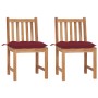 Sillas de jardín 2 unidades madera maciza de teca con cojines von , Gartenstühle - Ref: Foro24-3062940, Preis: 235,99 €, Raba...
