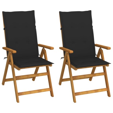 Sillas de jardín reclinables 2 uds madera maciza acacia cojines by , Garden chairs - Ref: Foro24-3064066, Price: 183,59 €, Di...