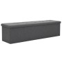 Banco almacenaje plegable lino sintético 150x38x38 gris oscuro by , Benches for halls and storage - Ref: Foro24-247089, Price...