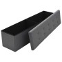 Banco almacenaje plegable lino sintético 150x38x38 gris oscuro by , Benches for halls and storage - Ref: Foro24-247089, Price...