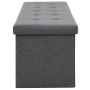 Banco almacenaje plegable lino sintético 150x38x38 gris oscuro by , Benches for halls and storage - Ref: Foro24-247089, Price...
