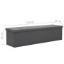 Banco almacenaje plegable lino sintético 150x38x38 gris oscuro by , Benches for halls and storage - Ref: Foro24-247089, Price...