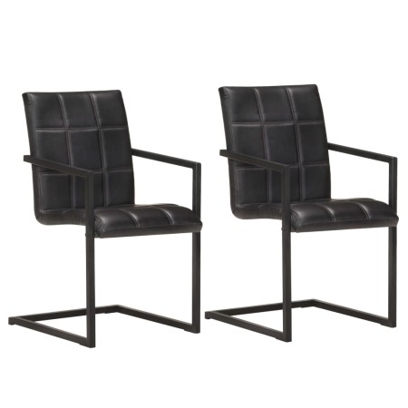 Sillas voladizas de comedor 2 unidades cuero auténtico negro von , Essstühle - Ref: Foro24-321852, Preis: 305,32 €, Rabatt: %