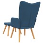 Silla de relajación con reposapiés tela azul de , Sillones - Ref: Foro24-327934, Precio: 132,34 €, Descuento: %